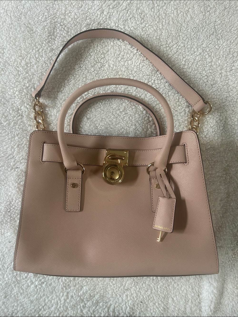 michael kors leather ballet pink satchel NWT